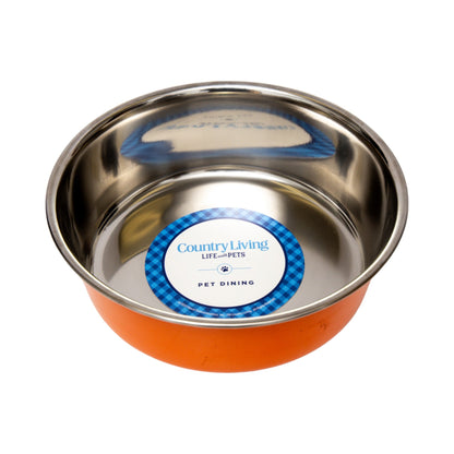Juego de 2 cuencos para perros de acero inoxidable de gran calibre de Country Living: perfectos para comida y agua. 
