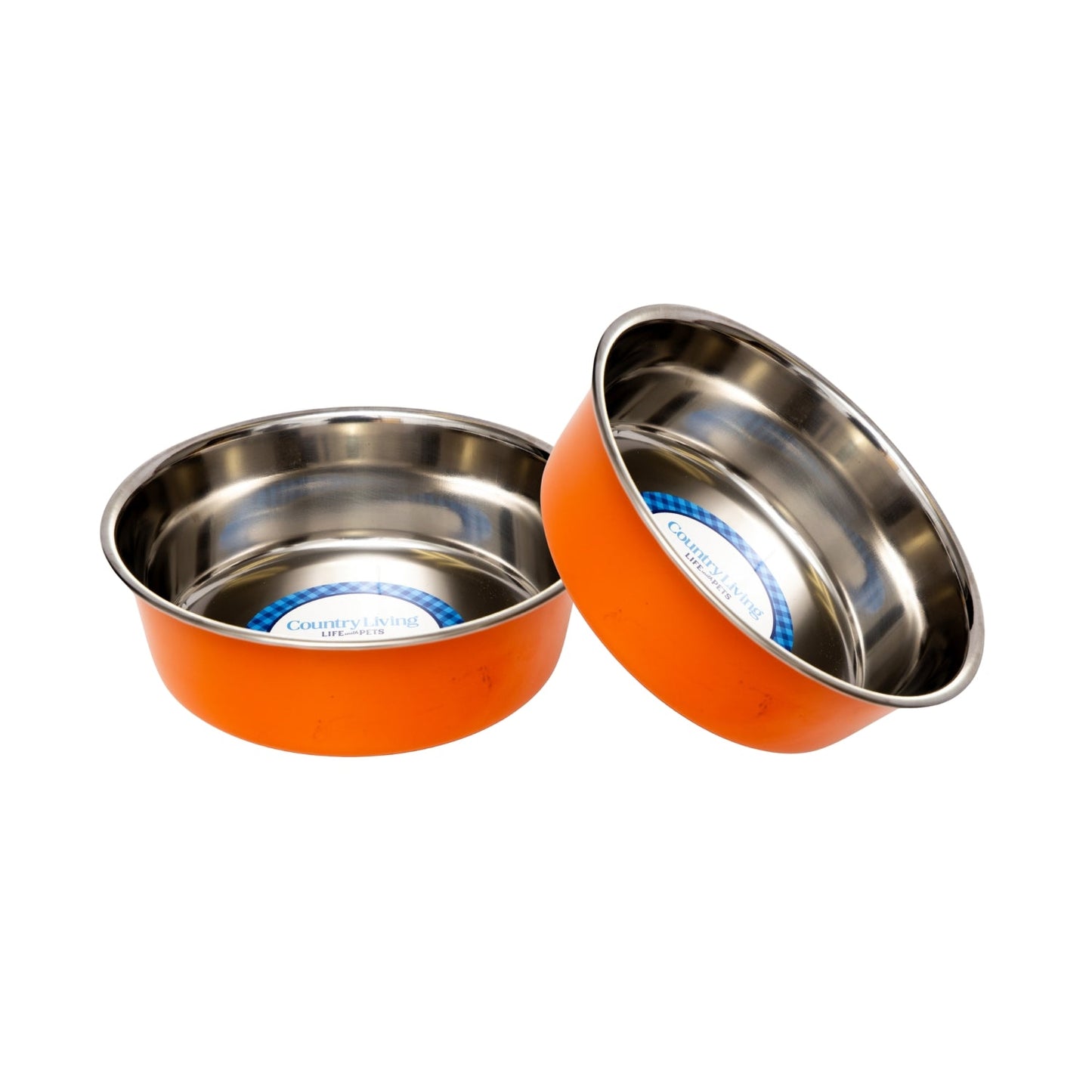 Juego de 2 cuencos para perros de acero inoxidable de gran calibre de Country Living: perfectos para comida y agua. 