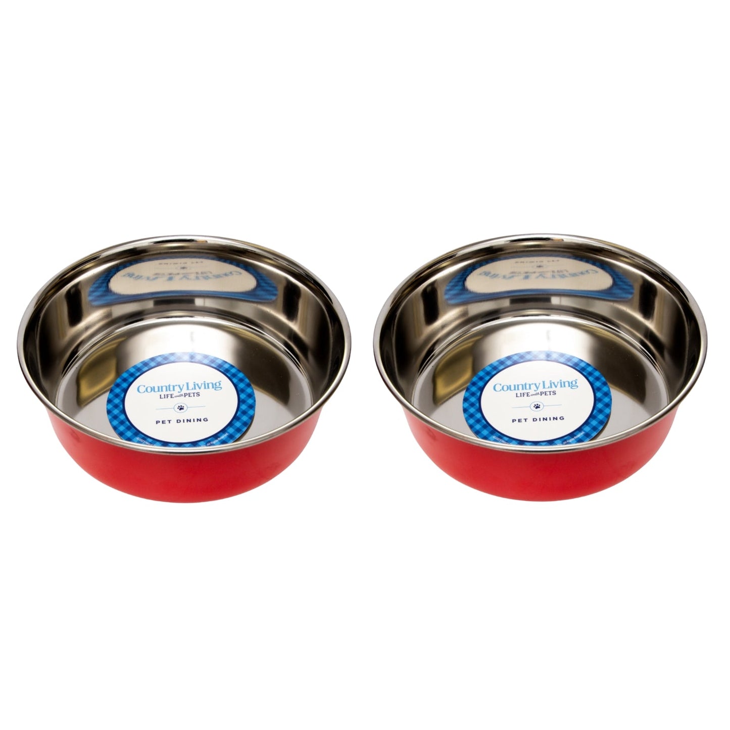 Juego de 2 cuencos para perros de acero inoxidable de gran calibre de Country Living: perfectos para comida y agua. 