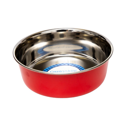 Juego de 2 cuencos para perros de acero inoxidable de gran calibre de Country Living: perfectos para comida y agua. 