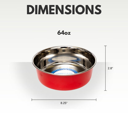 Juego de 2 cuencos para perros de acero inoxidable de gran calibre de Country Living: perfectos para comida y agua. 
