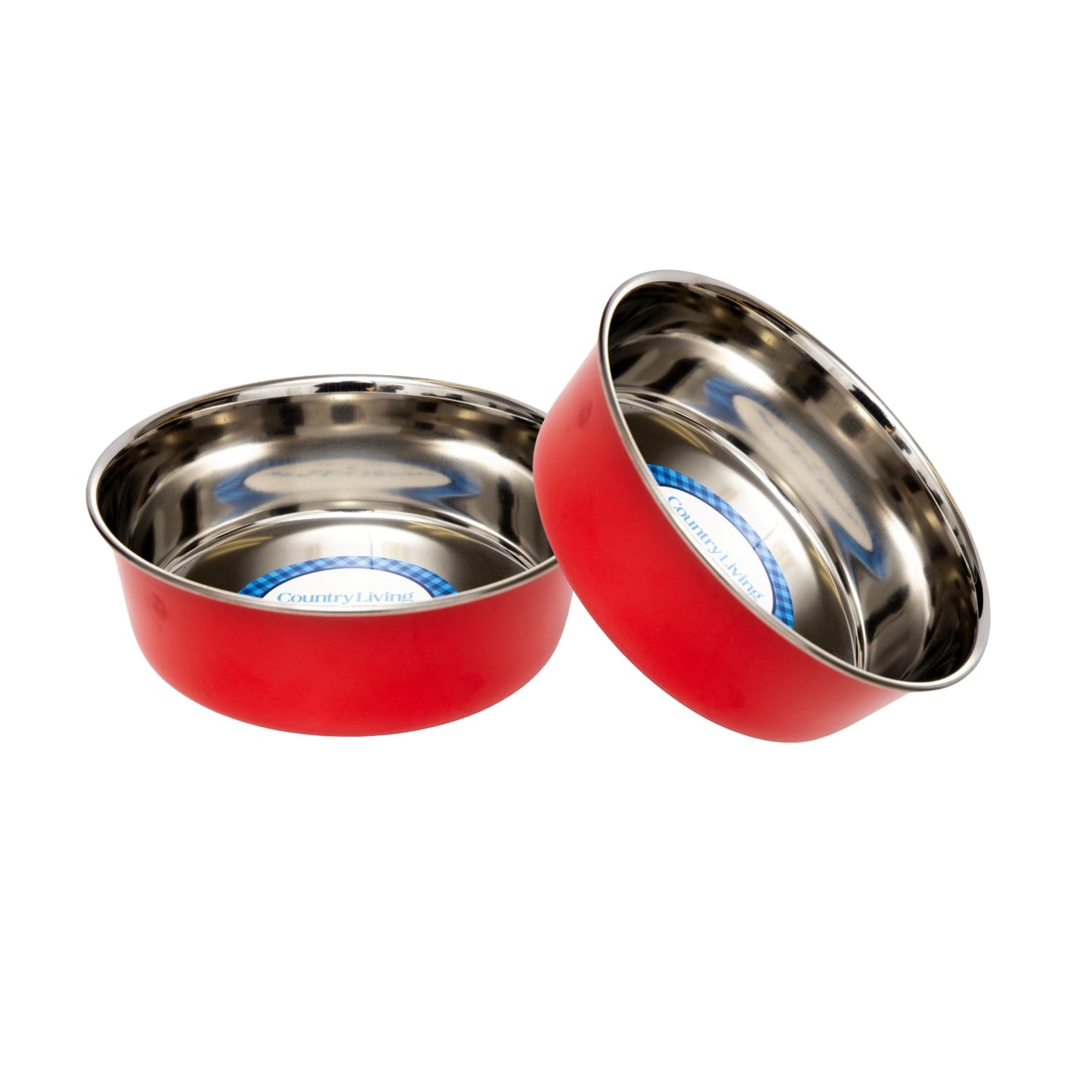 Juego de 2 cuencos para perros de acero inoxidable de gran calibre de Country Living: perfectos para comida y agua. 