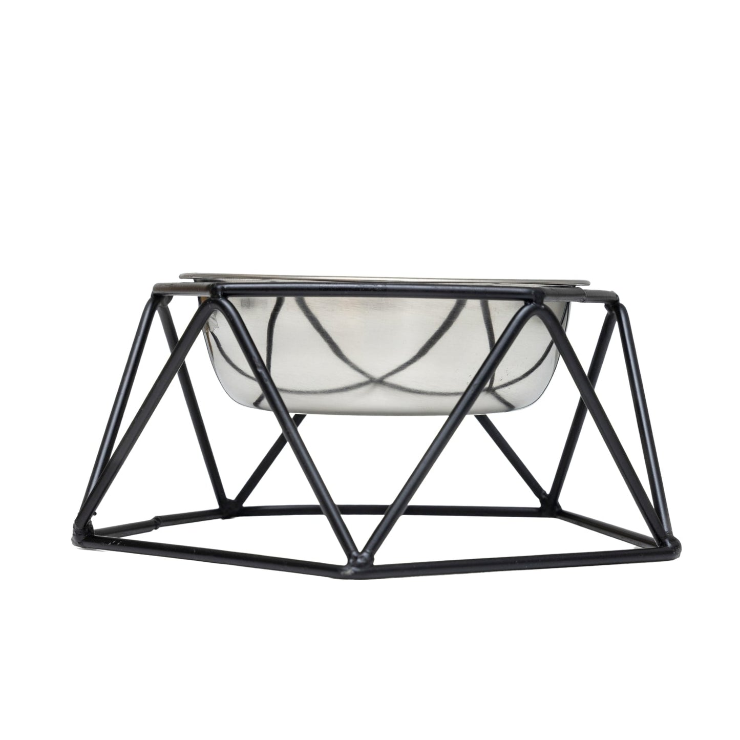 Comedero elevado individual para perros Country Living: diseño geométrico con cuenco extraíble de acero inoxidable