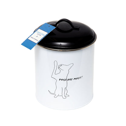 Juego de 3 botes para golosinas para mascotas Country Living (blanco y negro)