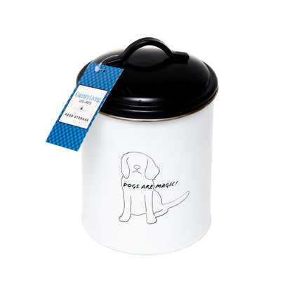 Juego de 3 botes para golosinas para mascotas Country Living (blanco y negro)