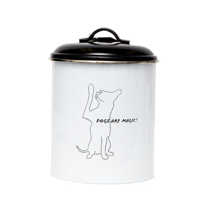Juego de 3 botes para golosinas para mascotas Country Living (blanco y negro)