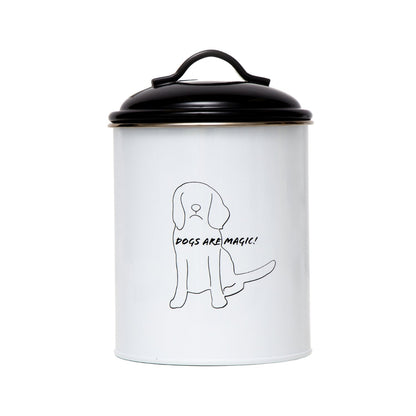Juego de 3 botes para golosinas para mascotas Country Living (blanco y negro)