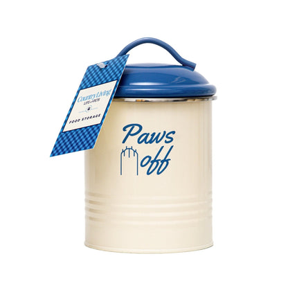 Juego de 3 botes para premios para mascotas de Country Living, para guardar premios para perros (tapa azul francesa)