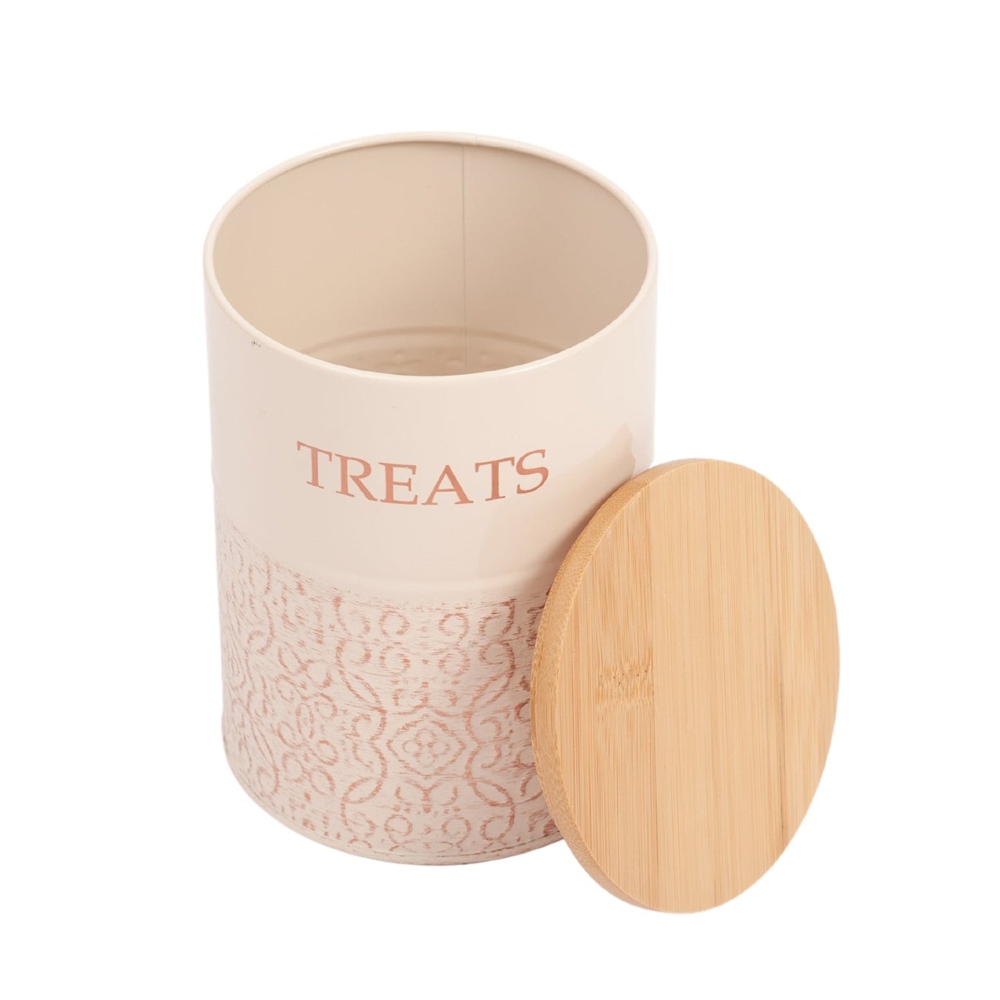 Boîtes à friandises pour chiens Country Living - Lot de 2 bocaux en acier au carbone avec couvercles en bambou – Cygne blanc