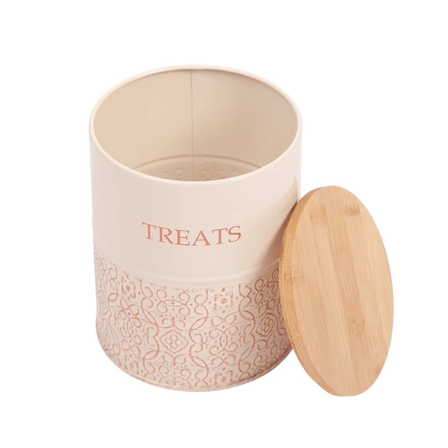 Boîtes à friandises pour chiens Country Living - Lot de 2 bocaux en acier au carbone avec couvercles en bambou – Cygne blanc