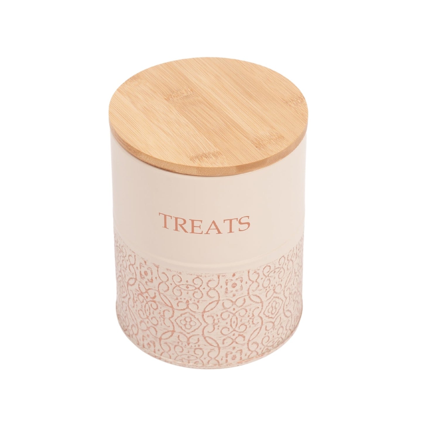 Boîtes à friandises pour chiens Country Living - Lot de 2 bocaux en acier au carbone avec couvercles en bambou – Cygne blanc