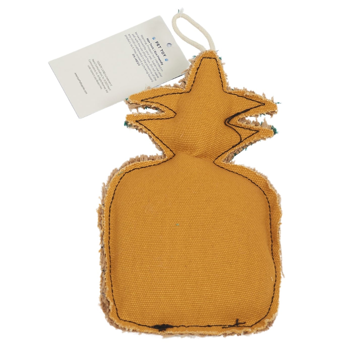 Juguete masticable para perros Country Living de lona y yute con forma de piña: duradero, seguro y no tóxico.