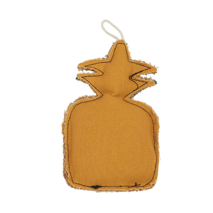 Juguete masticable para perros Country Living de lona y yute con forma de piña: duradero, seguro y no tóxico.