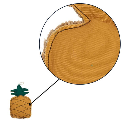 Juguete masticable para perros Country Living de lona y yute con forma de piña: duradero, seguro y no tóxico.