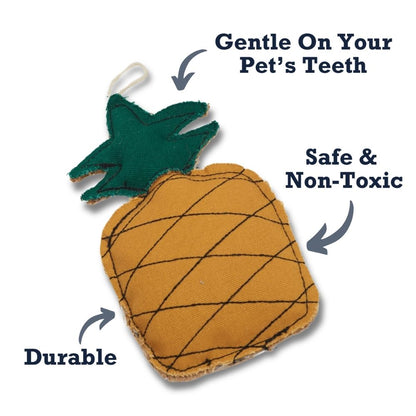 Juguete masticable para perros Country Living de lona y yute con forma de piña: duradero, seguro y no tóxico.
