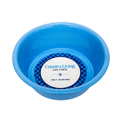 Juego de 2 cuencos para perros Country Living de acero inoxidable revestido, ideales para razas medianas y grandes.