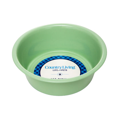 Juego de 2 cuencos para perros Country Living de acero inoxidable revestido, ideales para razas medianas y grandes.