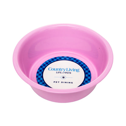 Juego de 2 cuencos para perros Country Living de acero inoxidable revestido, ideales para razas medianas y grandes.