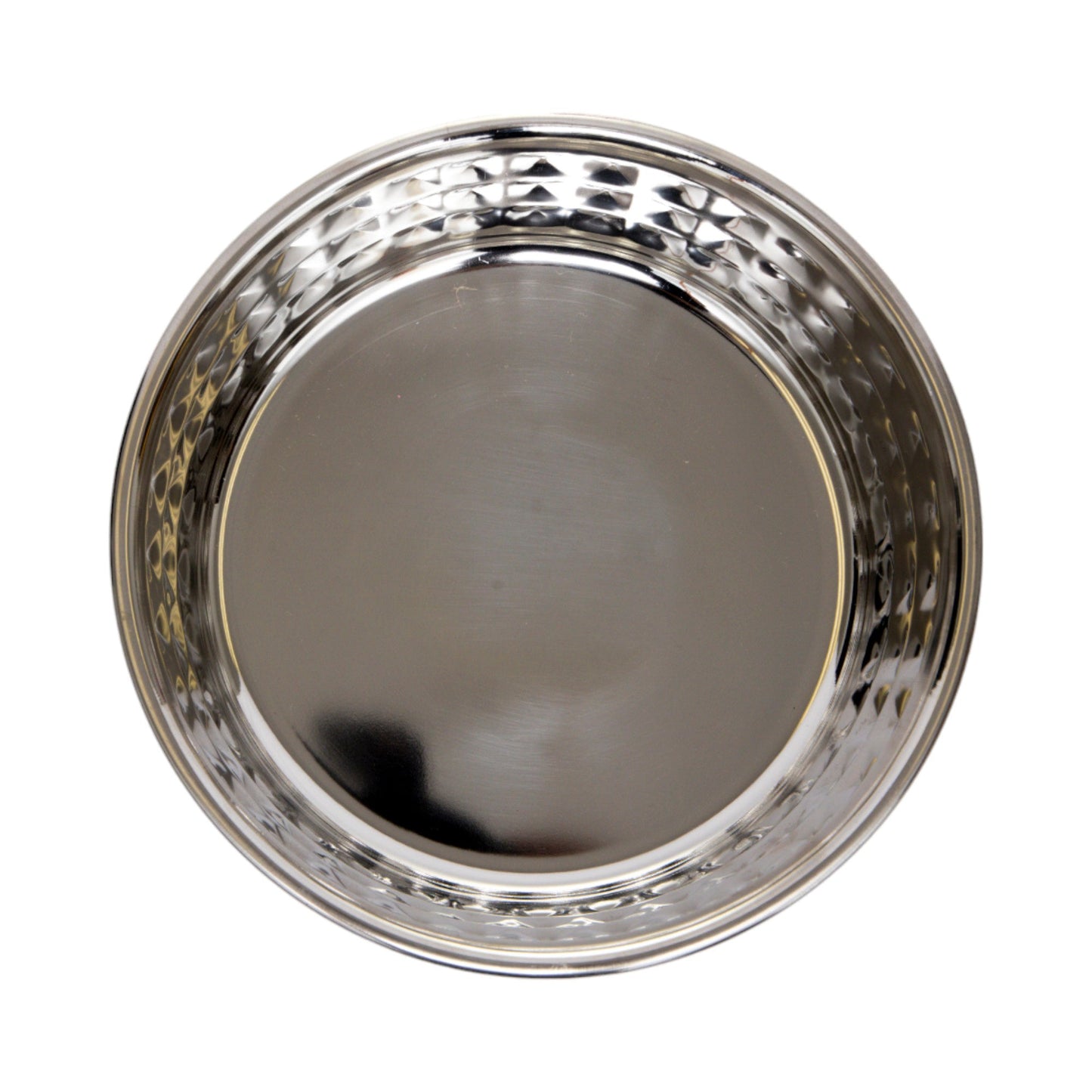 Juego de 2 cuencos para perros de acero inoxidable martillado Country Living, ideales para razas extragrandes, cuarzo rosa/1,78 l