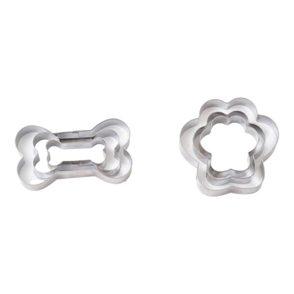 Country Living 6-Piece Stainless Steel Cookie Cutter Set (3 Paw-Shaped, 3 Bone-Shaped)