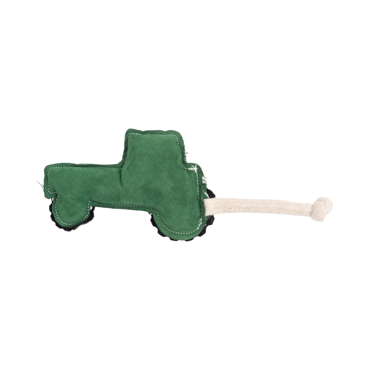 Juguete masticable para perros con tractor verde de piel sintética de Country Living, duradero, seguro y no tóxico.
