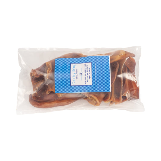 Country Living Whole Pig Ears Dog Treats – 100% Natural, Premium Pork Chews for Dental Care – (15-Pack) - Tampa Home & Garden Store