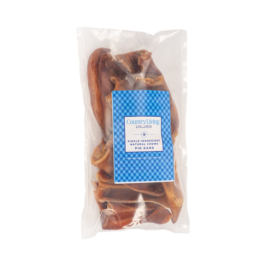 Country Living Whole Pig Ears Dog Treats – 100% Natural, Premium Pork Chews for Dental Care – (15-Pack) - Tampa Home & Garden Store