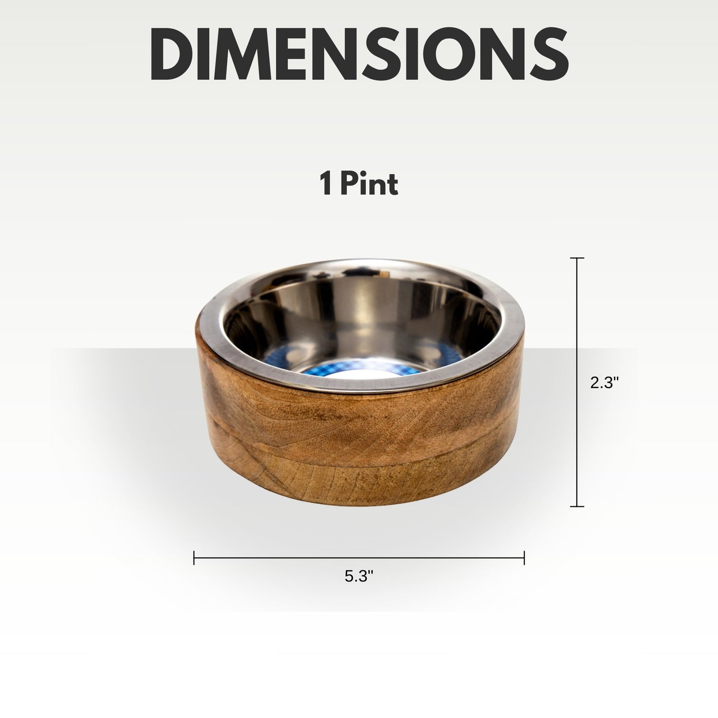 Gamelle pour chien en acier inoxydable Country Living avec support cylindrique en bois de manguier