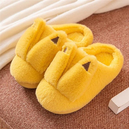 Slippers Stevvex yellow faux fur plush indoor house slippers for couples on Tampa Home & Garden Store