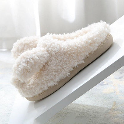 Stevvex couples home slippers beige faux fur plush indoor slippers anti-slip sole on Tampa Home & Garden Store