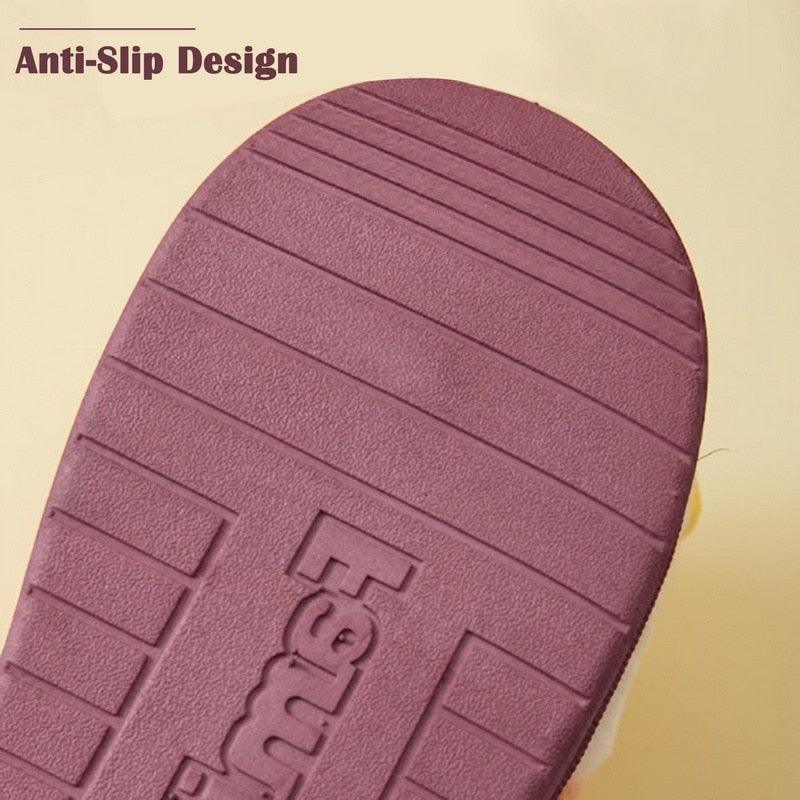 Slippers Stevvex purple anti-slip sole with ridged tread for cozy home wear on Tampa Home & Garden Store
