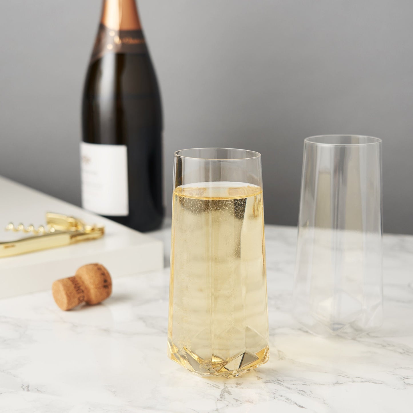 Seneca Stemless Crystal Champagne Flutes for Two