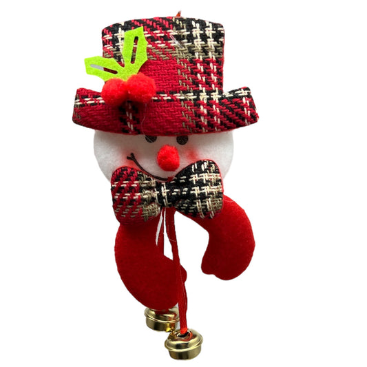 Plush Snowman Ornament With Bells - Tampa Home & Garden Store