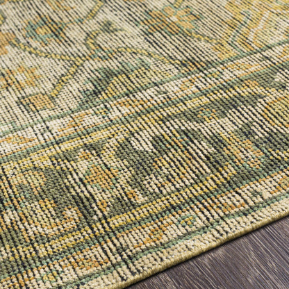 Coylton Area Rug by Boutique Rugs in green, yellow & beige woven pattern on Tampa Home & Garden Store