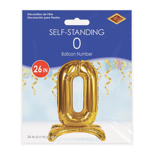 Self-standing 26-inch gold number 0 balloon by The Country Christmas Loft on Tampa Home & Garden Store