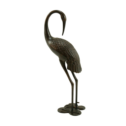 Sunny Outdoor 39 Inch Aluminum Crane statue, shiny finish, HouseOfZazla Accessories on Tampa Home & Garden Store