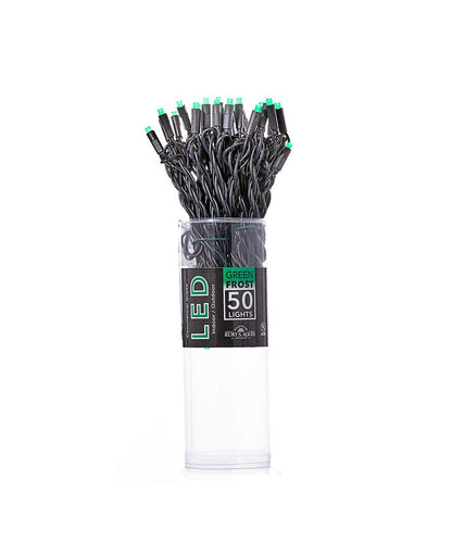 Ensemble de 50 lumières LED vertes givrées de 5 mm avec fil noir