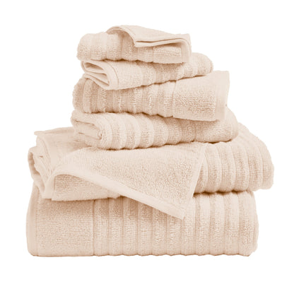 Luxury Combed Cotton and Ribbed Bath Towels
