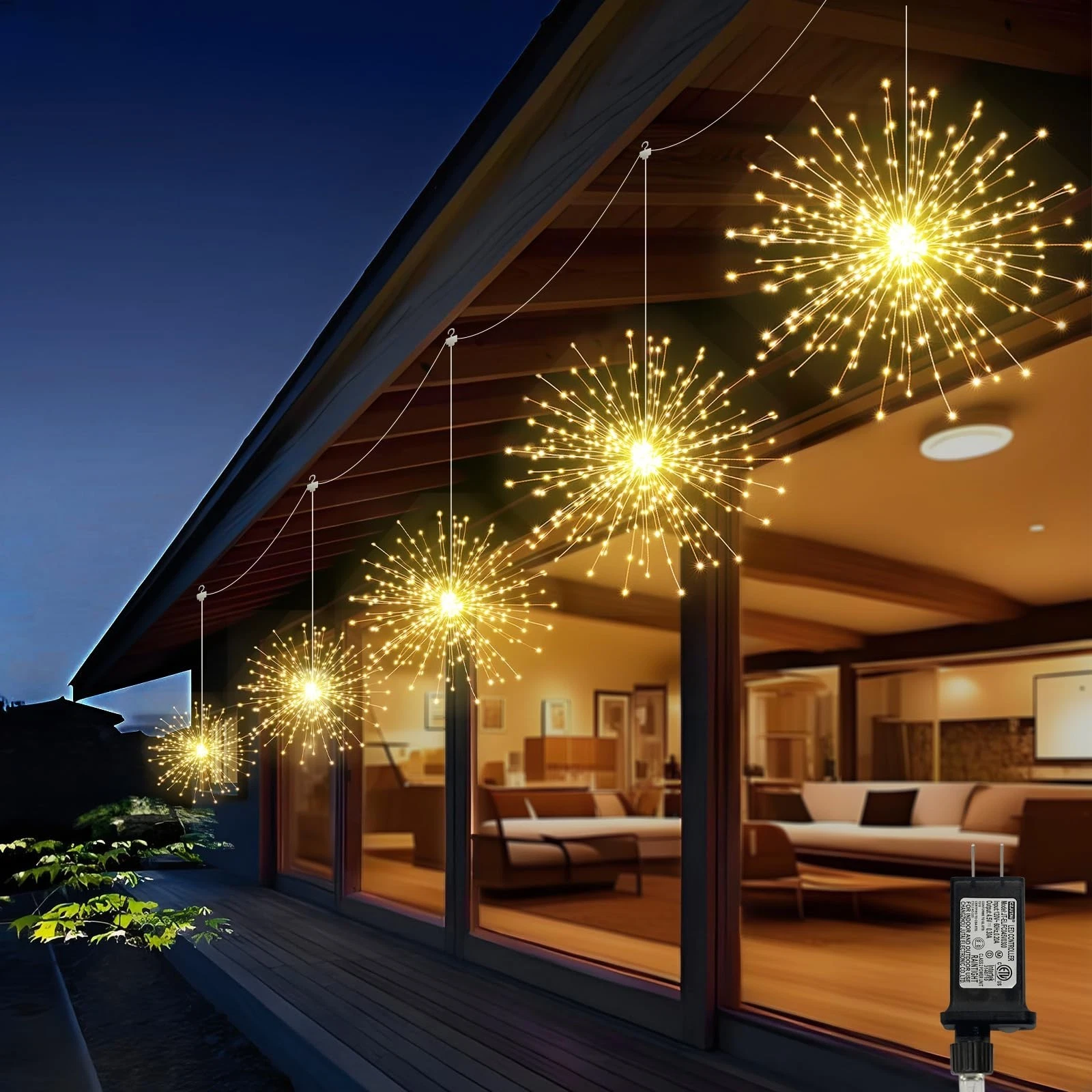 Starburst 5-Piece Warm White LED Light Set for outdoor deck by The Country Christmas Loft on Tampa Home & Garden Store