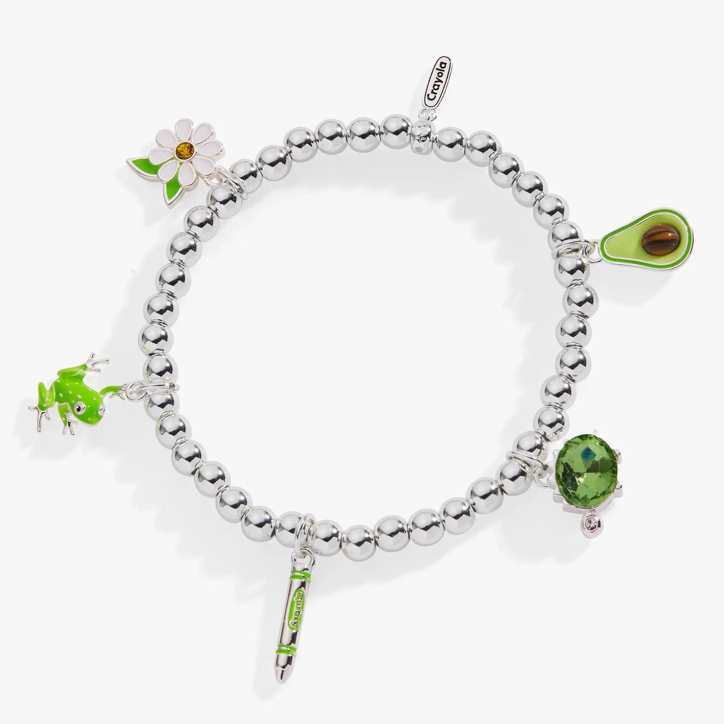 Crayola Forest Green Charm Bracelet with flower & frog charms by Alex and Ani on Tampa Home & Garden Store