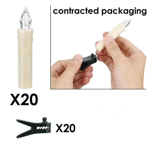 Flameless LED candle tea lights set with 20 ivory candles and 20 clips on Tampa Home & Garden Store