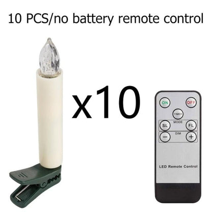 Flameless LED candle by Stevvex with clip-on base, ivory body, remote control, 10-pack on Tampa Home & Garden Store