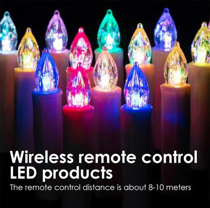 Flameless LED candle set with multicolor crystal flame tips and wireless remote on Tampa Home & Garden Store