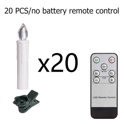 Stevvex flameless LED candle set with 20 white tea lights, remote control and clip on Tampa Home & Garden Store