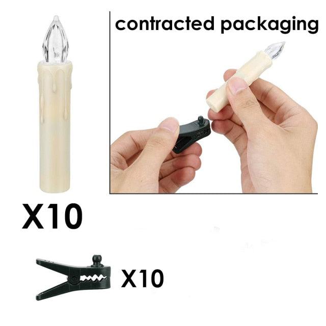 Stevvex flameless LED tea candle with simulated flame 10-pack includes 10 clips for assembly on Tampa Home & Garden Store