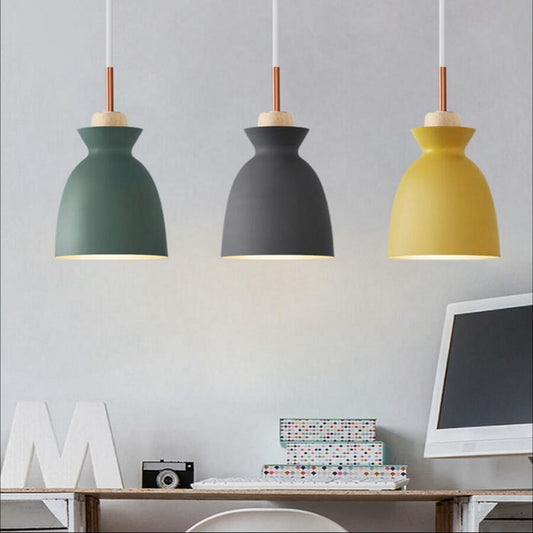 Creative retro industrial style solid wood wrought iron single head chandelier - Tampa Home & Garden Store