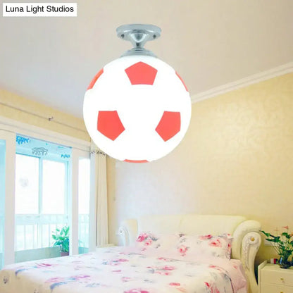 Black White Football Light ceiling fixture with red panels on Tampa Home & Garden Store