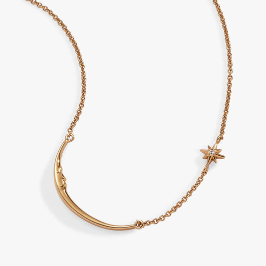 Crescent Moon Necklace with star charm on rose gold chain by ALEX AND ANI, 2 necklaces on Tampa Home & Garden Store