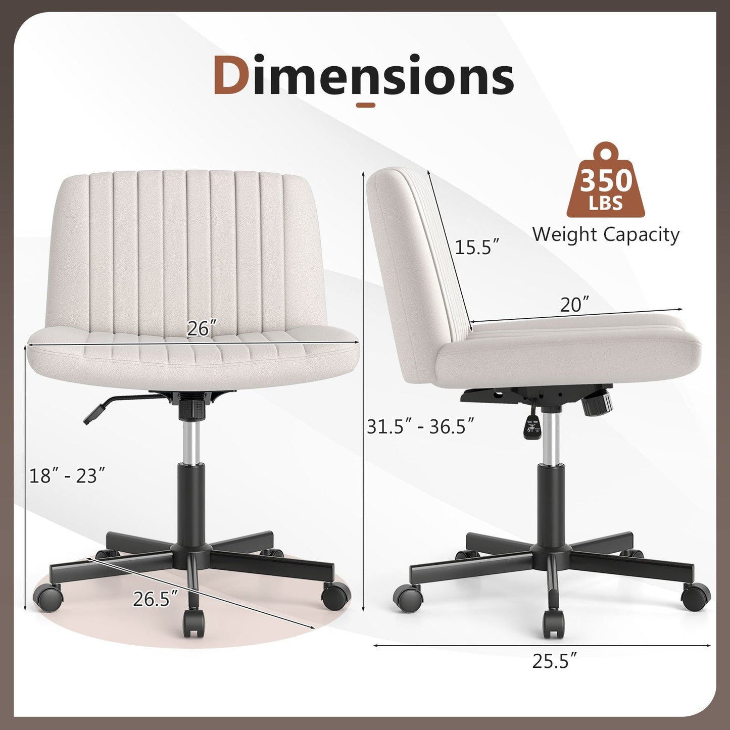 Criss Cross Chair with Wheels Cross-Legged Swivel Desk Chair with Soft-Padded Wide Seat