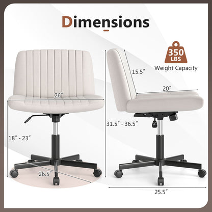Criss Cross Chair with Wheels Cross-Legged Swivel Desk Chair with Soft-Padded Wide Seat